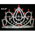 Corona de tiara de piedra roja &amp; clara